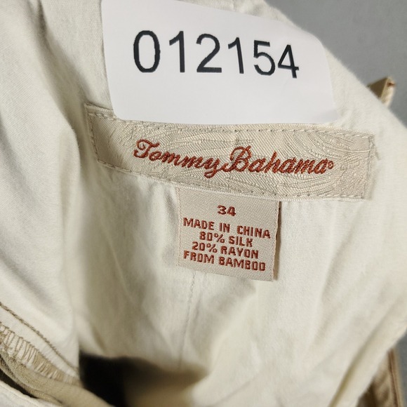 Tommy Bahama Beige Silk Rayon Pleated Casual Chinos Shorts Mens Size 34 - Picture 11 of 11